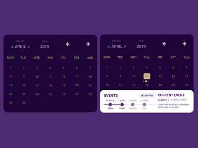 Calendar widget