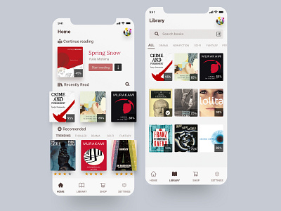 e-book app for iphone app application design book app books ebook fiction illustration ios iphone x literature mobile reader reading sketch ui