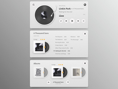 Minimalistic Music player widget