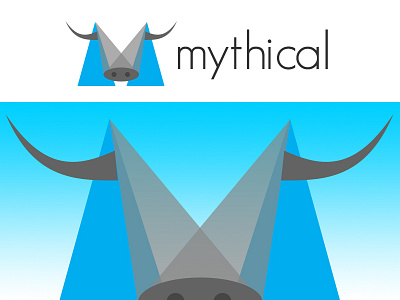 Mythical Logo... the mythical minotaur blue logo vector