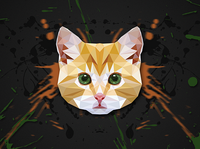 Polygon Cat cat designer illustration polygon polygon art vector