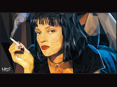 Mia Wallace / Pulp Fiction cigarette design illustration mia mia wallace polygon polygon art polygons pulp fiction vector woman