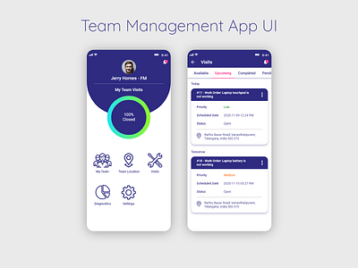 Team manager App UI app design design ui visual design