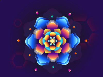 flower dark dark space flower gradient icon