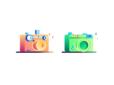 2.5D icon gradient，camera icon
