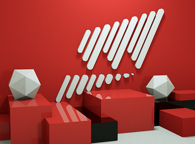 Misbahedm logo in Red 3d logo