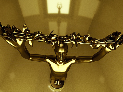 The Crown is Yours 3d 3d art 3ddesign crown golden statue