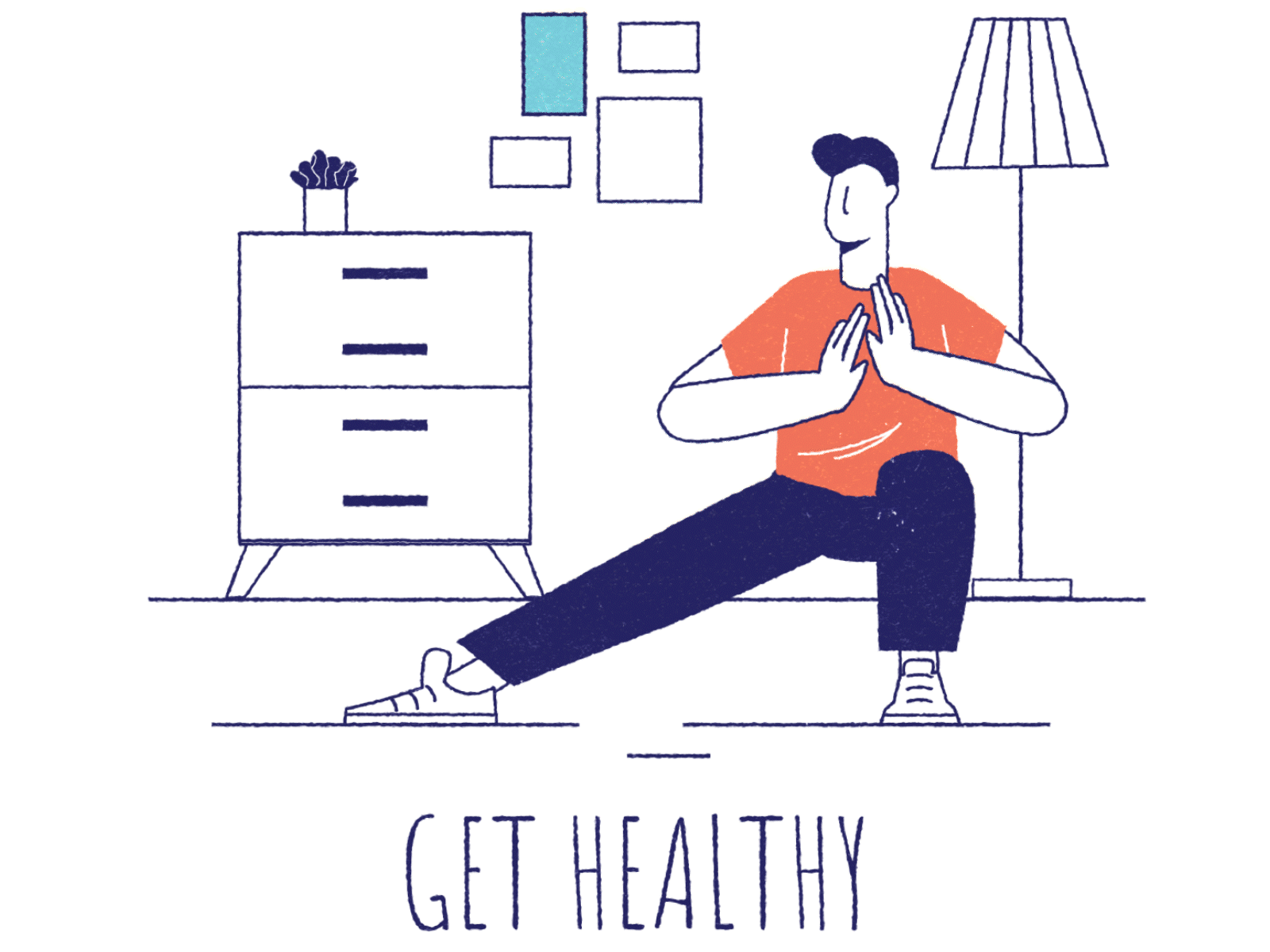 Get Healthy Animated 2d animation animated gif animation character gym health motion graphics