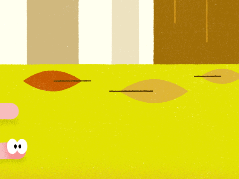 🍂 Worms in autumn 🍂 2d 2danimation aftereffects animals animated animated gif animation autumn funny character gif heyduggee illustration leaves motiongraphics vector woods worms