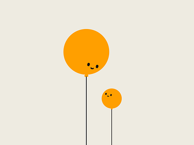 Papa balloon and baby balloon