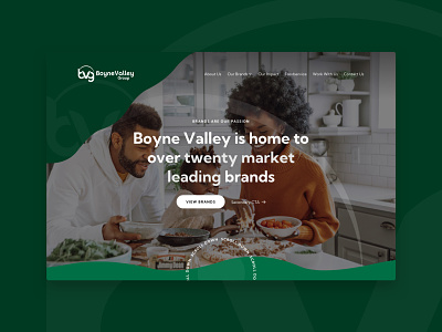 Boyne Valley Group color design desktop food friendly graphic design green group irish layout playful shapes simple ui uiux ux