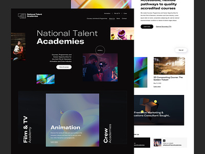 National Talent Academies academy animation black color crew dark design desktop film graphic design imagery simple talent tv ui ux uxui video