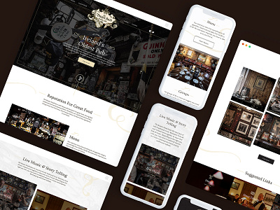 The Brazen Head Pub — Website Redesign color design desktop food and drink graphic design ireland irish mobile pub responsive restaurant simple ui ux web web design
