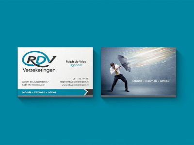 Logo & Business Cards RDV business cards cards corporate identity creative design insurance logo umbrella