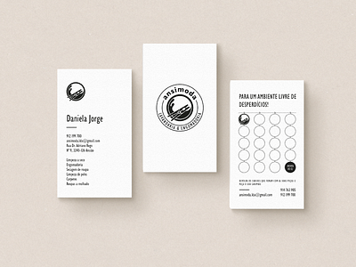 Business Card and Loyalty Card for Ansimoda business card design economical graphic design identity design laundry logo loyalty card minimalistic