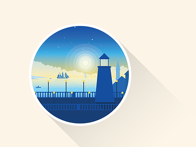 I want to be here right now icon illustration lighthouse practice seaside