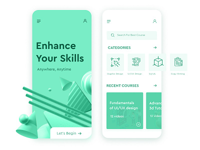 Course App Interface app branding design minimal ui ux web website websites