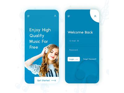 Music App Interface app branding design illustration typography ui ux web websites