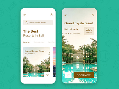 Resort Booking App Interface app branding design minimal type ui ux web website websites