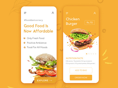 Food App Interface app branding deliveryapp design food minimal ui ux web website websites