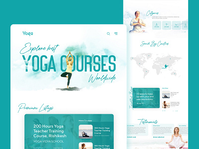 Yoga Website Design app branding course design illustration meditation minimal typography ui ux web website websites yoga yoga app yoga courses yoga mat yoga pose yoga studio yoga website