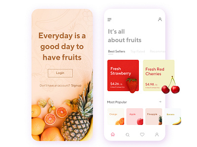 Fruit App Interface app branding design fruit fruit app minimal minimal app typography ui ux web website websites