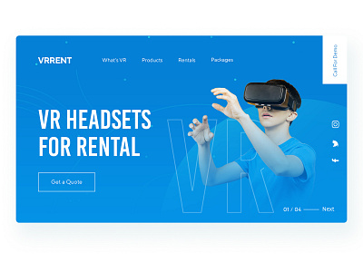 VR Headset Concept Website Design app branding design hero section landingpage minimal ui ux virtualreality vr web website websites