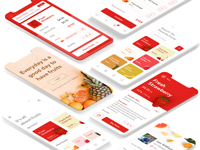 Fruit App UI Design app app design app mockup branding design ecommerce ecommerce app fruit app minimal mockup ui ux vector web websites