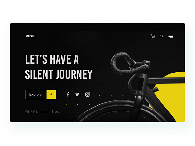 Bicycle website design bicycle bicycle app branding dark theme design ecommerce app hero section landing page minimal ui ux web website websites