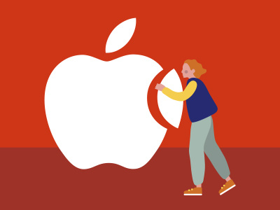 What I think everytime I see it apple character colorful colors illustration logo vector