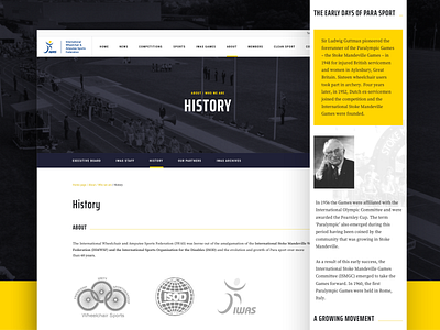 International Wheelchair and Amputee Sports Federation accessibility application article design federation header history landingpage news portal sports user experience wcag web webdesign website wheelchair whitespace