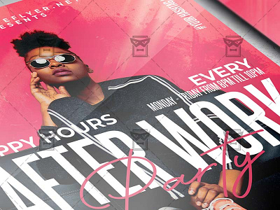 After Work Party Template - Flyer PSD + Instagram Ready Size after work flyer design after work party flyer frida night psd instagram flyer design