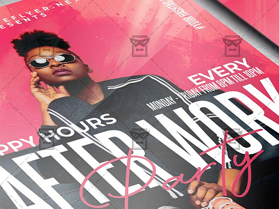 After Work Party Template - Flyer PSD + Instagram Ready Size