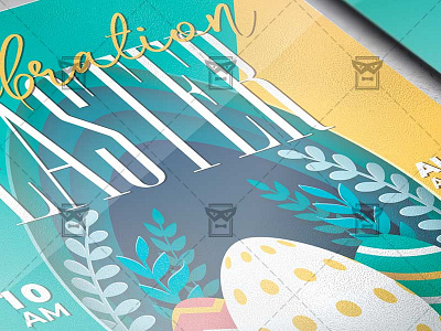 Easter Celebration 2020 Template - Flyer PSD + Instagram Ready S easter celebration flyer design easter flyer design easter service flyer stay at home