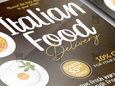 Italian Food Delivery Template - Flyer PSD + Instagram Ready Siz together at home