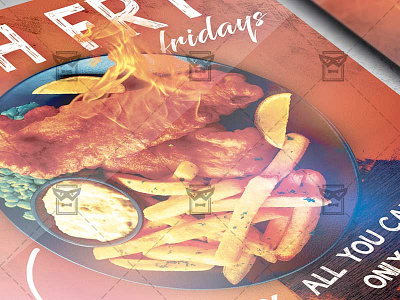 Fish Fry Fridays Template - Flyer PSD tapas and wine tapas and wine