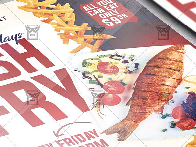 Fish Fry Family Fridays Template - Flyer PSD tapas and wine