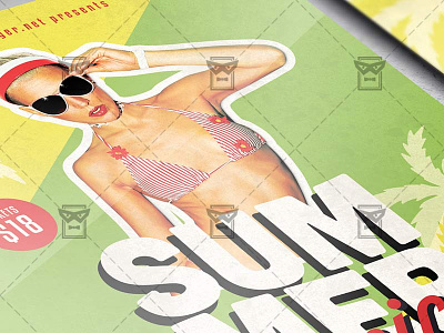 Tropical Summer - Flyer PSD Template summer psd