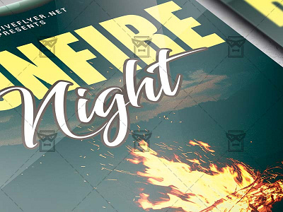 Bonfire Night Party - Flyer PSD Template summer camp