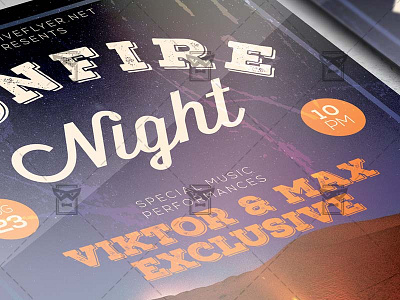 Bonfire Night - Flyer PSD Template summer camp