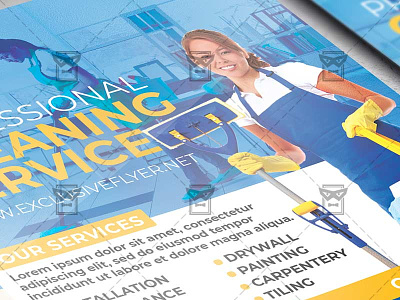 Cleaning Service - Flyer PSD Template sparkling clean