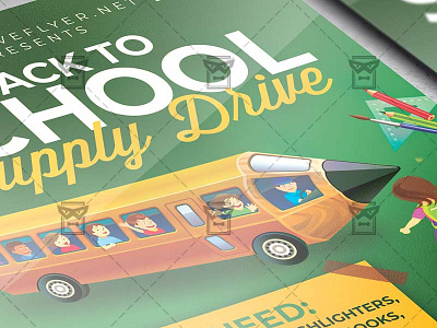 Back to School Supply Drive - Flyer PSD Template school night