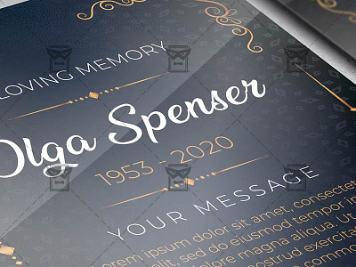 Funeral Card - Flyer PSD Template memory ceremony