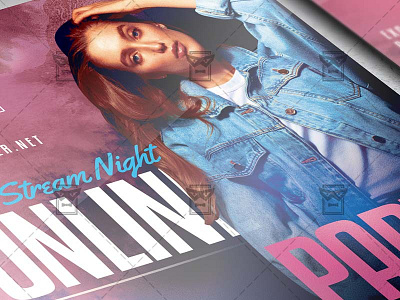 Online Party - Flyer PSD Template club flyer flyer design house party online birthday online birthday flyer online party online party 2020 online party flyer online party ideas party flyer