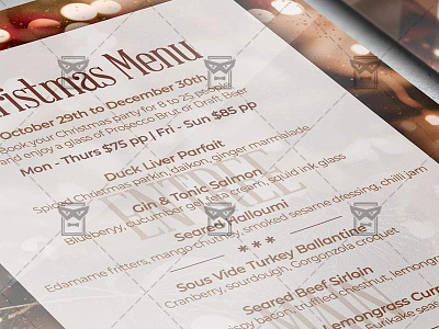 New Year Menu - Flyer PSD Template christmas christmas 2020 christmas flyer christmas market christmas menu christmas vacation menu design menu set new year menu new year menu set xmas xmas flyer xmas menu set