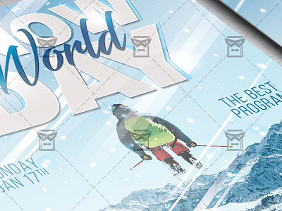 Snow Day - Flyer PSD Template psd flyer snow day snow flyer winter atraction flyer winter flyer winter psd winter vacation flyer winter wonderland winter wonderland flyer world snow day world snow day flyer