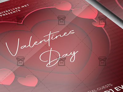 Happy Valentines Day - Flyer PSD Template celebration of love love party love party flyer romantic flyer speed date speed dating valentine flyer valentines day valentines day celebration valentines party