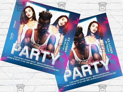 Party On - Flyer PSD Template facebook party instagram flyer instagram party live party live show online dj online dj battle online party party flyer party on party on flyer