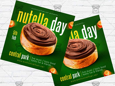 Nutella Day - Flyer PSD Template chocolate event chocolate night chocolate party flyer facebook flyer instagram flyer nutella day nutella day flyer nutella event nutella flyer nutella party world nutella day