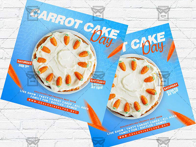 National Carrot Cake Day - Flyer PSD Template cake cakes event carrot cake carrot cake day flyer carrot cake flyer national carrot cake day